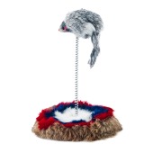 Игрушка WOGY Мышка-погремушка (15 * 5 см) для кошек, на пружинке, с основанием, микс