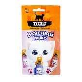 TITBIT вкусный микс 3 вида лакомств для кошек мусс и коктейли, 45 г