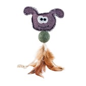 Игрушка WOGY Зверики (20 * 7 см) для кошек с мятным шариком 3 см и перьями, микс