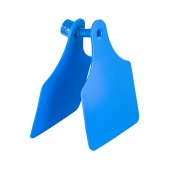 Бирка двойная СКС (61 * 80 мм) синяя без номера (под щипцы СКС с иглой), 100 шт