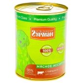 ЧЕТВЕРОНОГИЙ ГУРМАН мясное ассорти для щенков (ГОВЯДИНА), 340 г