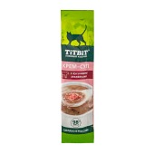 TITBIT лакомство крем-суп для кошек с кусочками телятины, 10 г