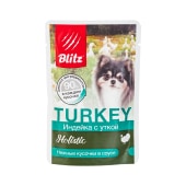 BLITZ HOLISTIC пауч для взрослых собак мелких пород (ИНДЕЙКА, УТКА), 85 г