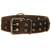 Ошейник кожаный СТАНДАРТ 4,5 см, до 70 см, ЧЁРНЫЙ, ДАРЭЛЛ