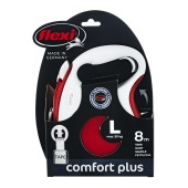 Рулетка COMFORT PLUS L (8 м, 50 кг) ремень, красный, FLEXI