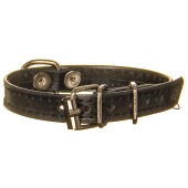 Ошейник кожаный COMFORT (ДВУХСЛОЙНЫЙ, ПРОСТРОЧКА, ЦВЕТНОЙ) 19 - 26 см, 1,2 см, ECO