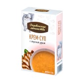 ДЕРЕВЕНСКИЕ ЛАКОМСТВА крем-суп с морским угрем для кошек, 4 шт по 35 г