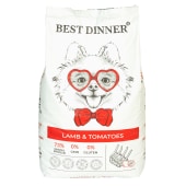 BEST DINNER для собак мелких пород склонных к проблемам с пищеварением (ЯГНЕНОК, ТОМАТЫ), 10 кг
