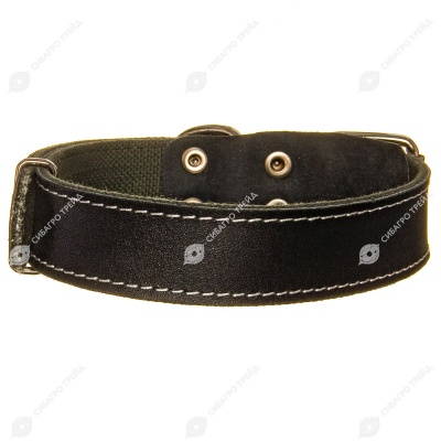 Ошейник кожа + брезент 35(2), ZOOМИР