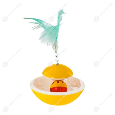 Игрушка-неваляшка с шариком и пером (17 * 9,5 см) для кошек, NUNBELL