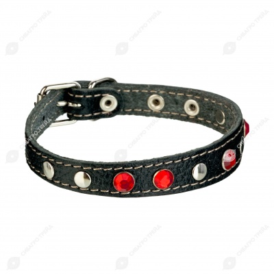Ошейник №12 кожаный (УКРАШЕННЫЙ), ЧК