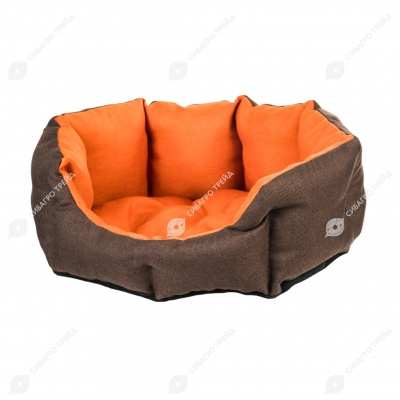 Лежанка №1 коричнево-оранжевый (50 * 40 * 18 см), BLACK CAT