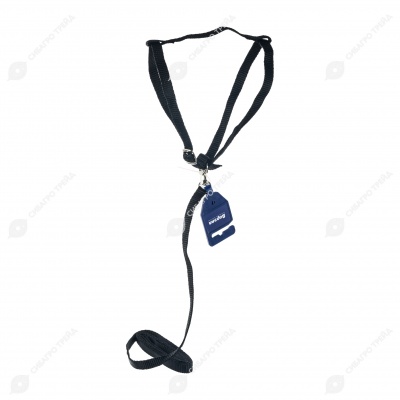 Комплект шлейка (ОШ до 25 см) и поводок (1,2 м), 1,2 см, ЧЁРНЫЙ, ДАРЭЛЛ