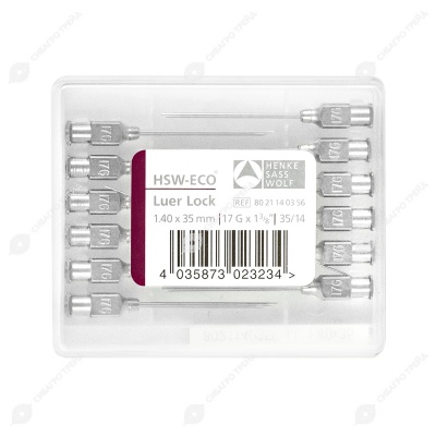 Игла 1,4 * 35 Luer, 12 шт, HSW-ECO