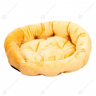 Лежанка PUMA овальная пухлая с подушкой БЕЖЕВЫЙ (50 * 40 * 16 см)