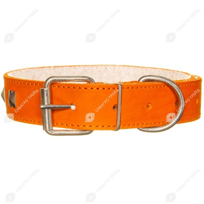 Ошейник №35 кожаный (СИНТЕПОН, УКРАШЕНИЕ), КАСКАД