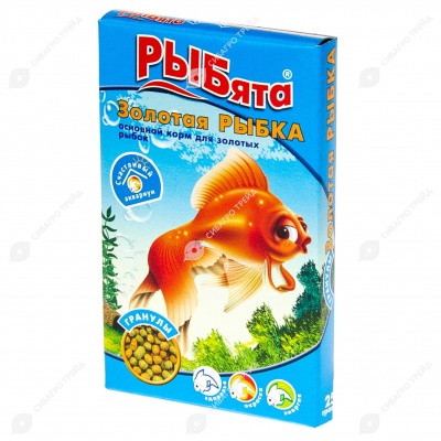 РЫБЯТА корм для золотых рыбок, гранулы, 25 г