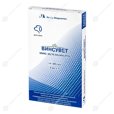 ВИНСУВЕТ микс 30/70 шприц-ручка ANIMALPEN для собак, упаковка 5 ручек