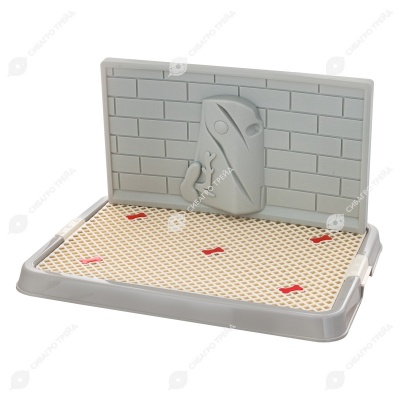 Туалет лоток для собак со стенкой, малый S (50 * 38 см), серый, STEFAN