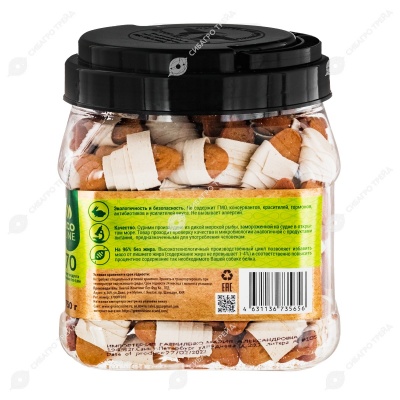 Лакомство ЗДОРОВЬЕ галеты сурими из трески и злаки для собак и кошек, 750 г, GREENQZIN