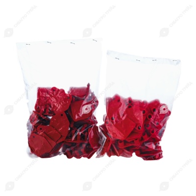 Бирка двойная СКС (40 * 48 мм) красная без номера (под щипцы СКС без иглы), 100 шт