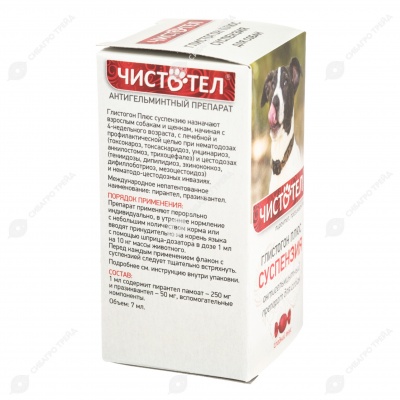 ЧИСТОТЕЛ ГЛИСТОГОН ПЛЮС для собак, 7 мл