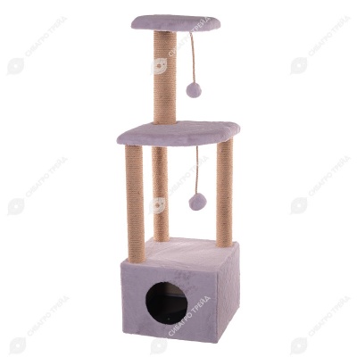 Домик-когтеточка МУРЗИК (40 * 40 * 130 см), BLACK CAT