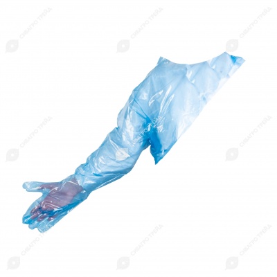 Перчатки для искусственного осеменения с наплечником 25мкм, 100 шт