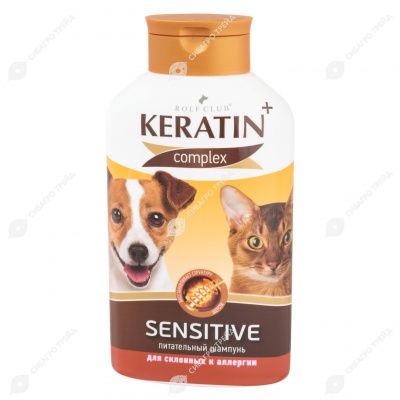 KERATINCOMPLEX SENSITIVE шампунь для собак и кошек склонных к аллергии, 400 мл