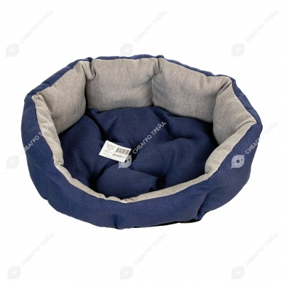 Лежанка №1 (50 * 40 * 18 см), серо-синяя, BLACK CAT