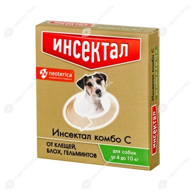 ИНСЕКТАЛ КОМБО капли на холку для собак 4 - 10 кг