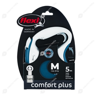 Рулетка COMFORT PLUS M (5 м, 25 кг) ремень, синий, FLEXI