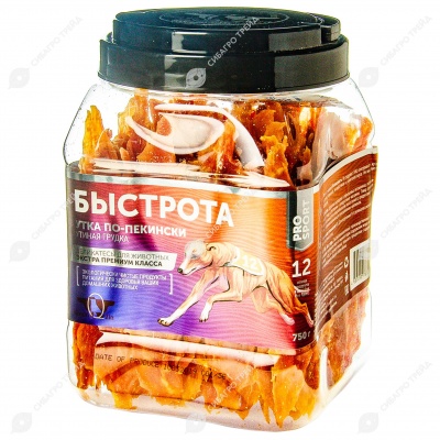 Лакомство БЫСТРОТА утка по-пекински для собак, 750 г, GREENQZIN