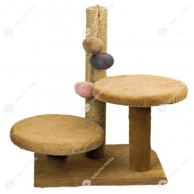 Когтеточка СТОЛБИК ГРИБОЧКИ (30 * 40 * 53 см), BLACK CAT