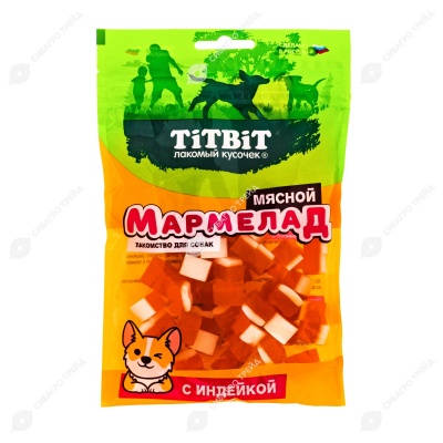 TITBIT лакомство мармелад мясной с индейкой, 120 г