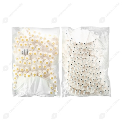 Бирка ушная двойная для КРС (61 * 80 мм), белая, 100 шт