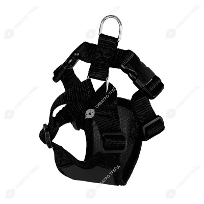 Шлейка прогулочная для собак, размер S, ЧЕРНЫЙ, OSSO