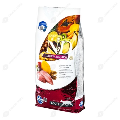 N&D TROPICAL SELECTION для взрослых котов и кошек (КУРИЦА), 10 кг