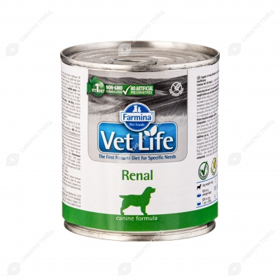 VET LIFE RENAL паштет для собак (поддержание функции почек), 300 г.