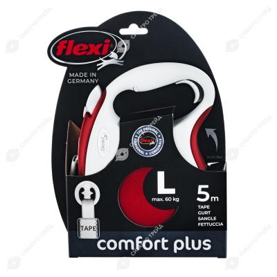Рулетка COMFORT PLUS L (5 м, 60 кг) ремень, красный, FLEXI
