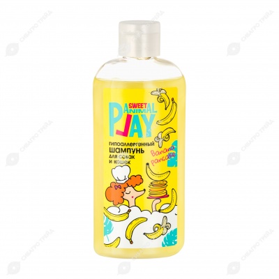 ANIMAL PLAY SWEET шампунь для собак и кошек БАНАНОВЫЙ ПАНКЕЙК, 300 мл