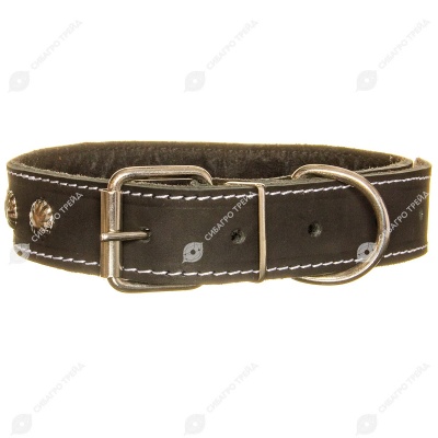 Ошейник №35 кожаный (СИНТЕПОН, УКРАШЕНИЕ), КАСКАД
