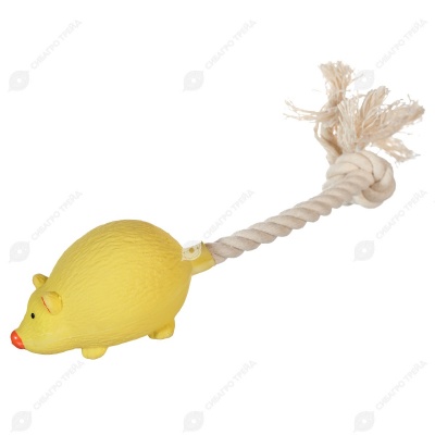 Игрушка ЛАТЕКС ZOO Мышь с канатным хвостом, 9 см