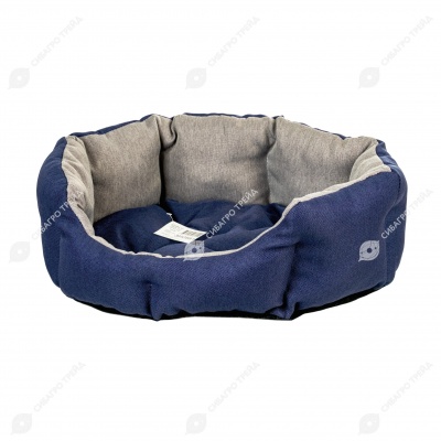 Лежанка №1 (50 * 40 * 18 см), серо-синяя, BLACK CAT
