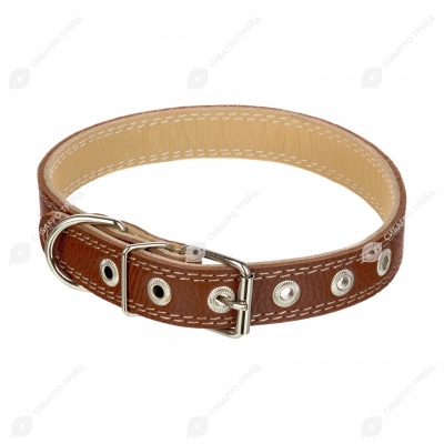 Ошейник №25 кожаный (ДВОЙНОЙ), ЧК