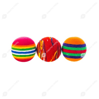 Набор игрушек мячики (d=3 см, 60 шт) для кошек, полиуретан, микс, NUNBELL