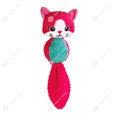 Игрушка-пищалка WOGY Зверята (34 * 9 см) для собак, шуршит, внутри резиновый мяч