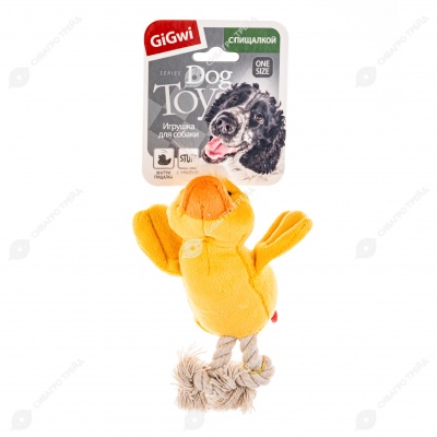 Утка с пищалкой, 15 см, GIGWI