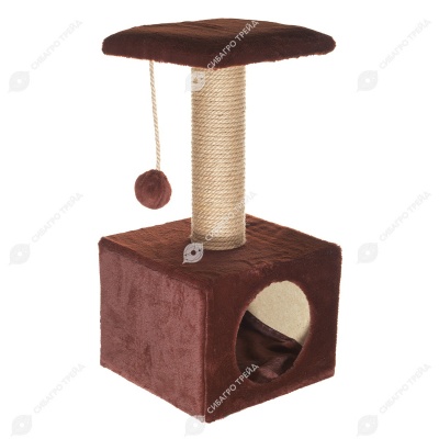 Домик-когтеточка ТОМ (30 * 30 * 65 см), BLACK CAT