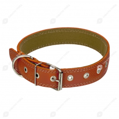 Ошейник №36 комбинированный (КОЖА + БРЕЗЕНТ), ЧК